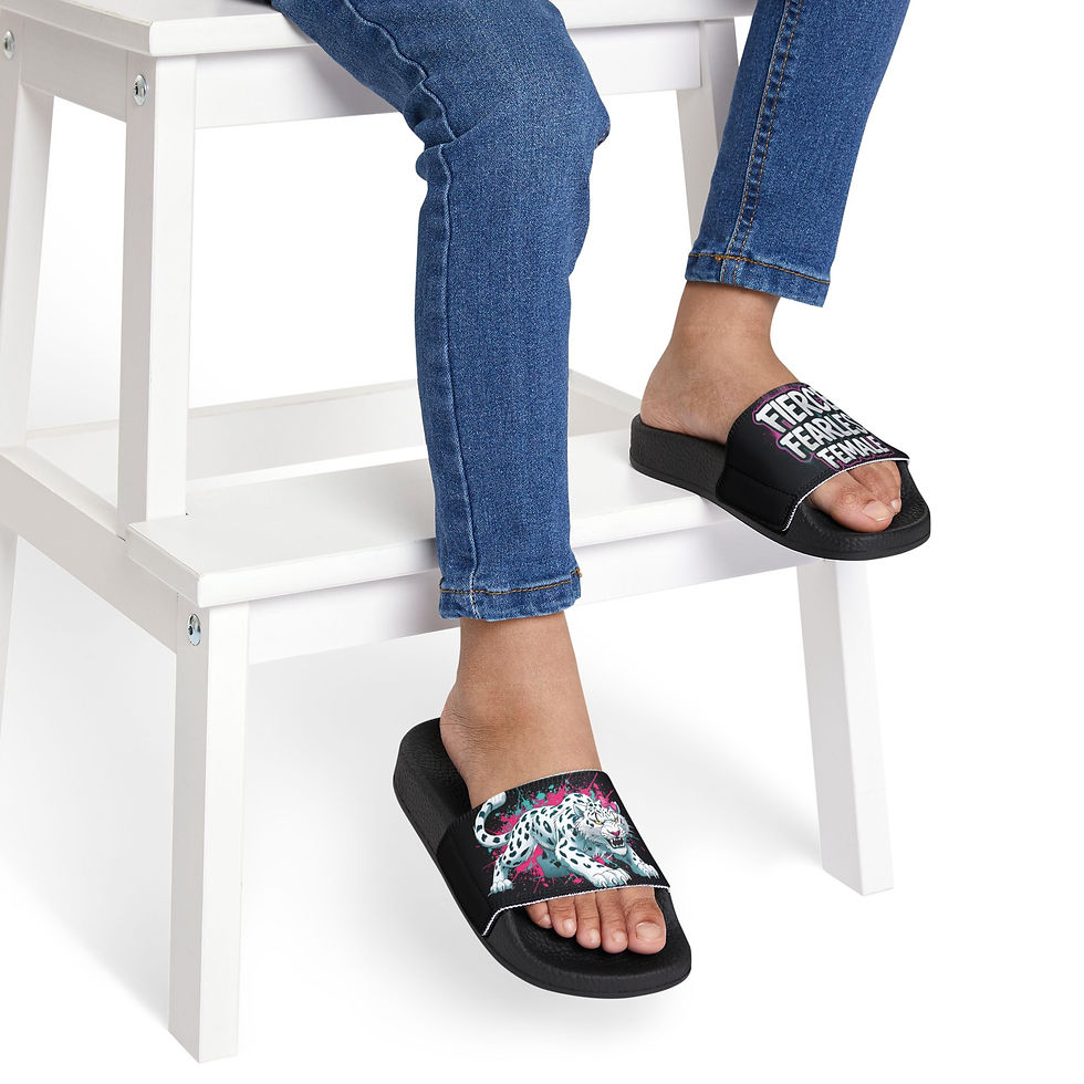 Thumbnail: Fierce & Fearless Female Youth Removable-Strap Sandals 