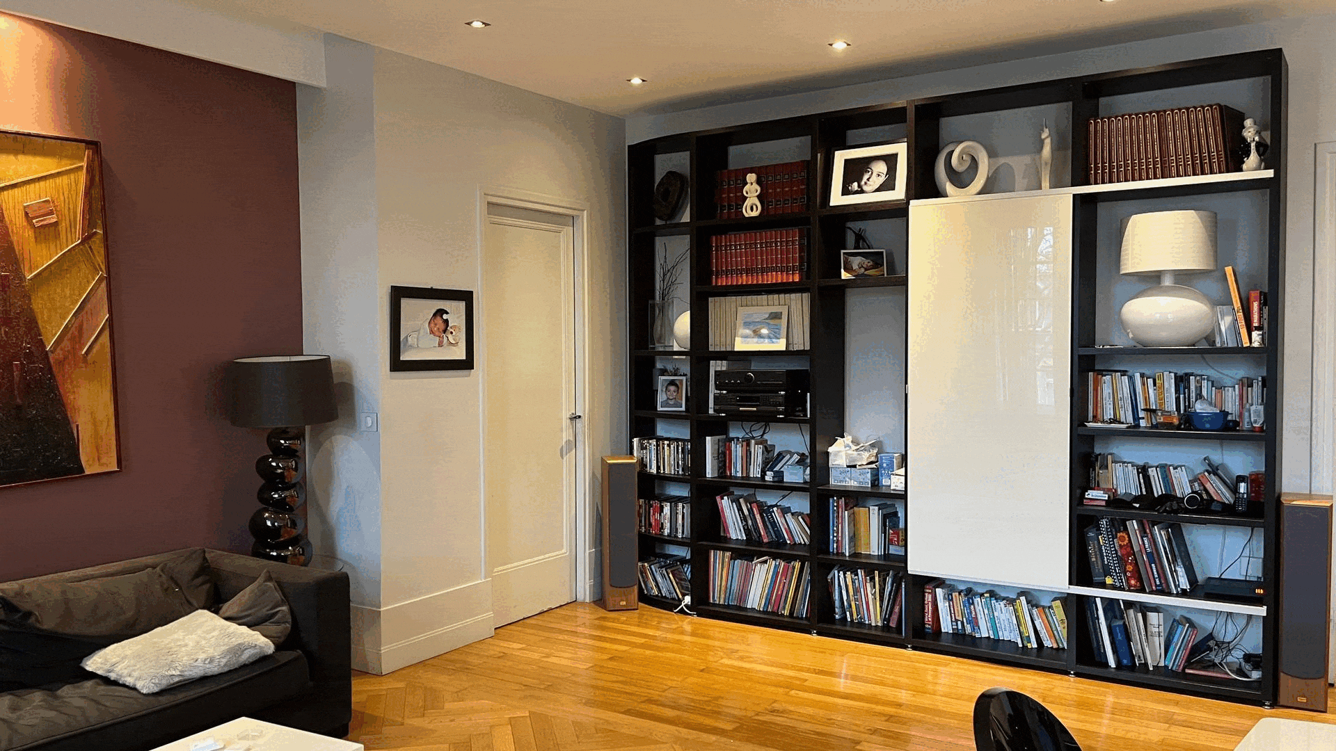 decoration salon relooking boconcept meuble bibliotheque