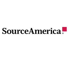 SourceAmerica logo with blue text reading "SourceAmerica" followed by a red square