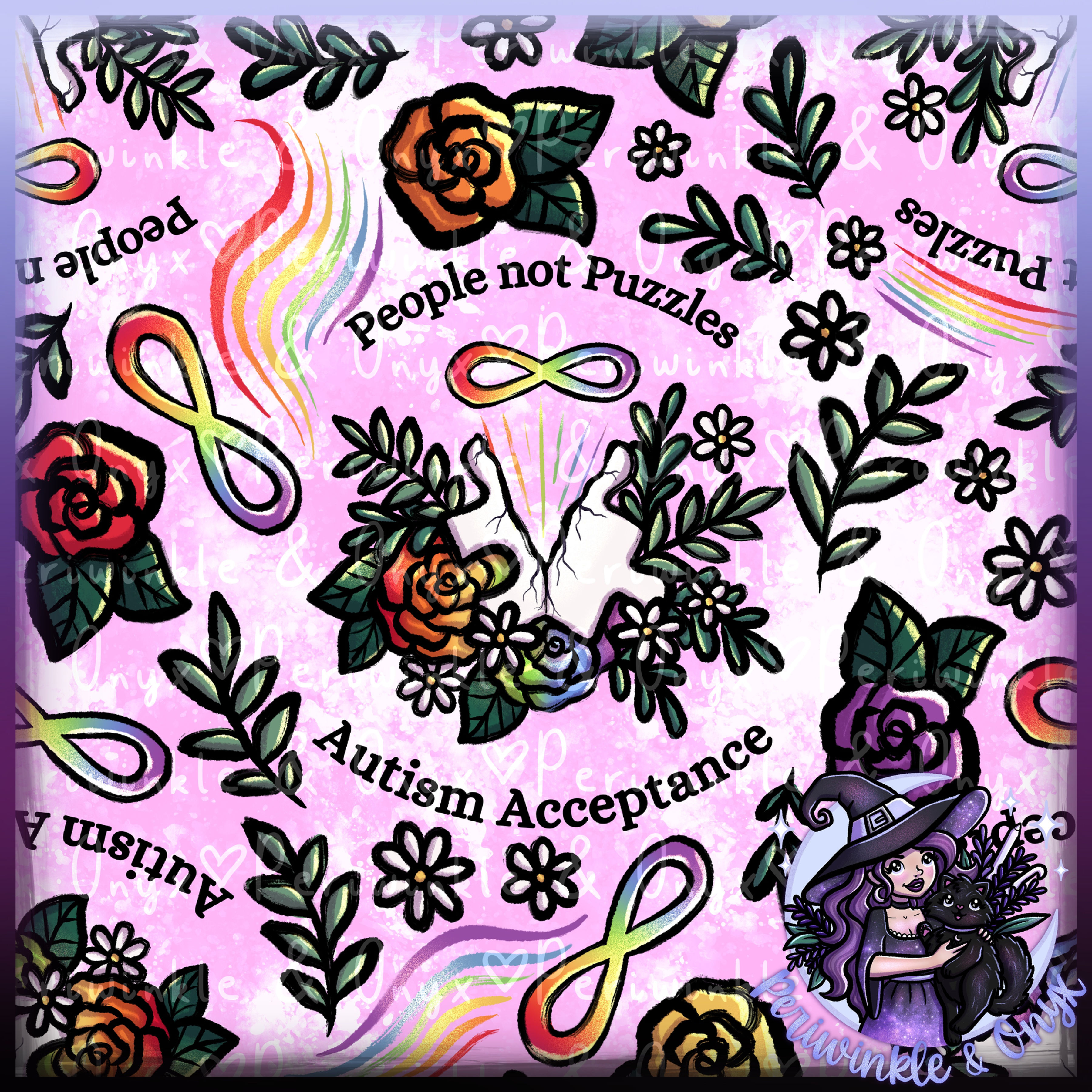 People Not Puzzles Seamless Pattern