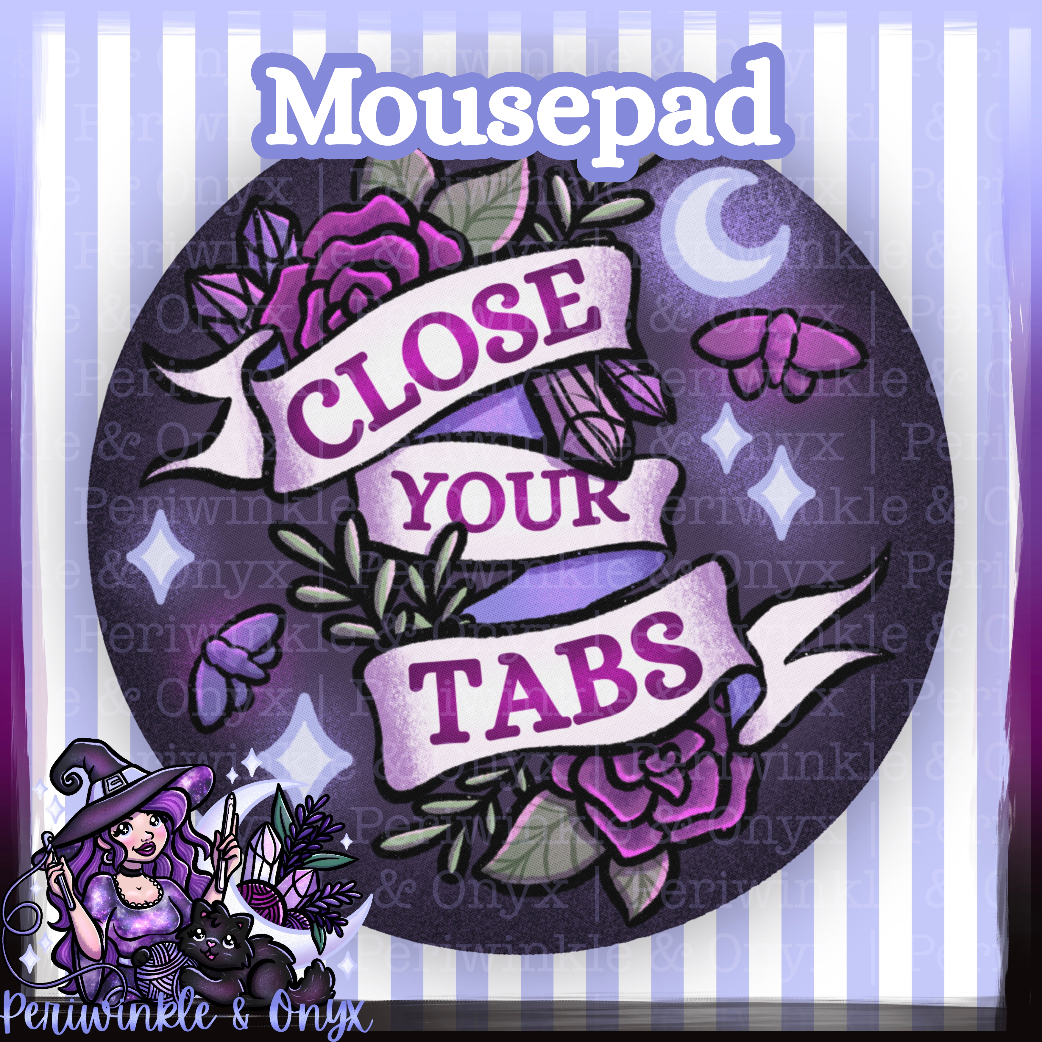 Close Your Tabs Round Mousepad