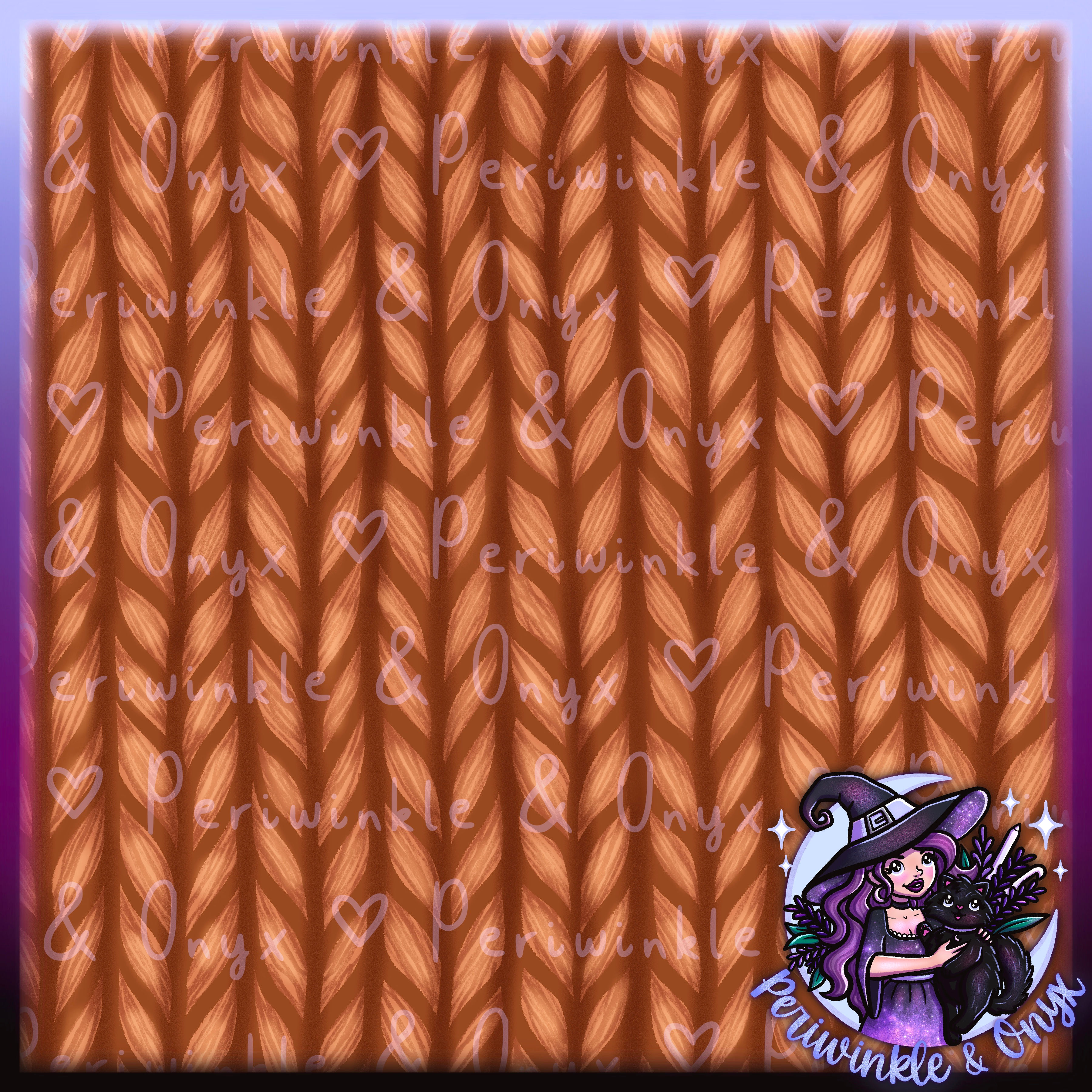 Chunky Knit Orange Seamless Pattern