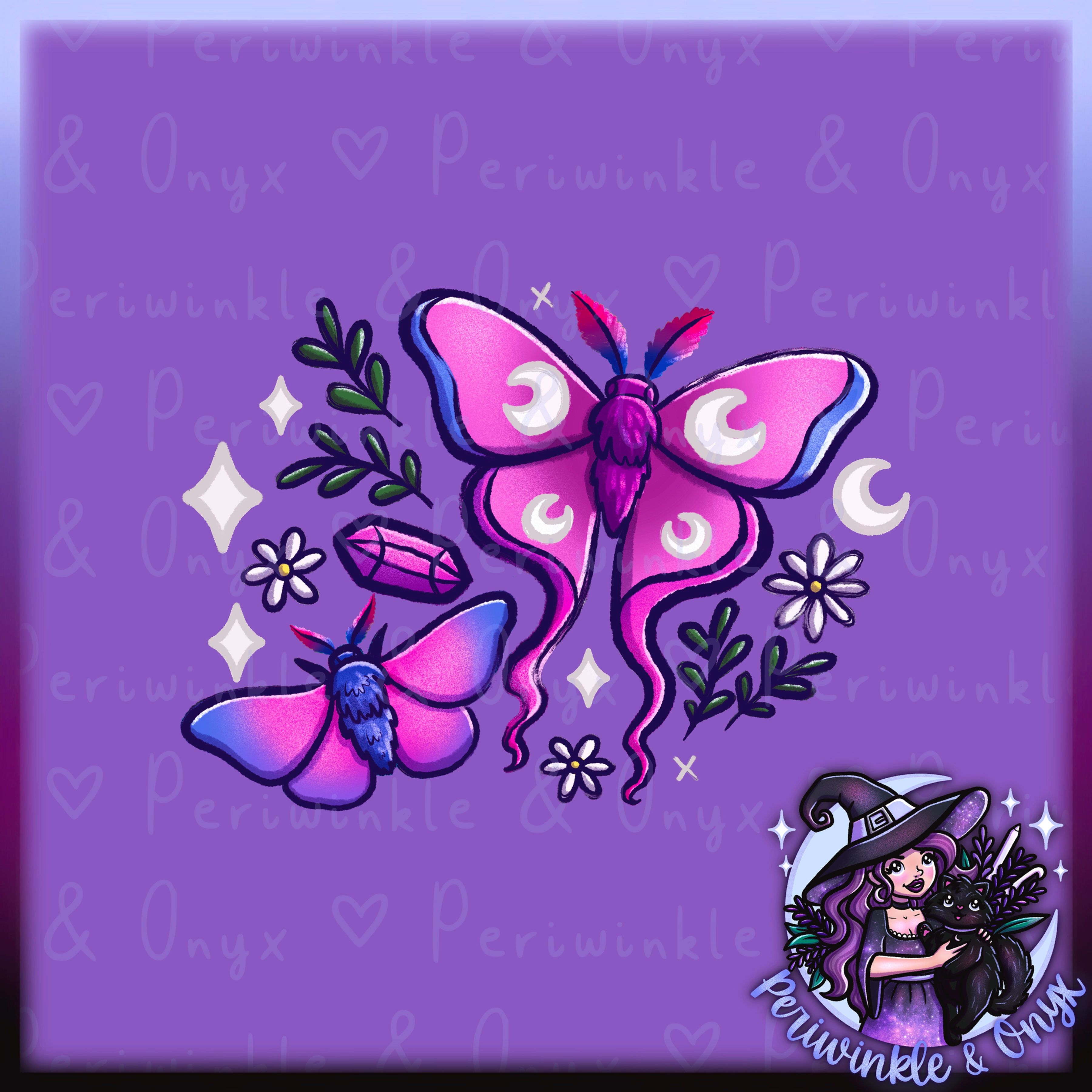 Purple Moths PNG