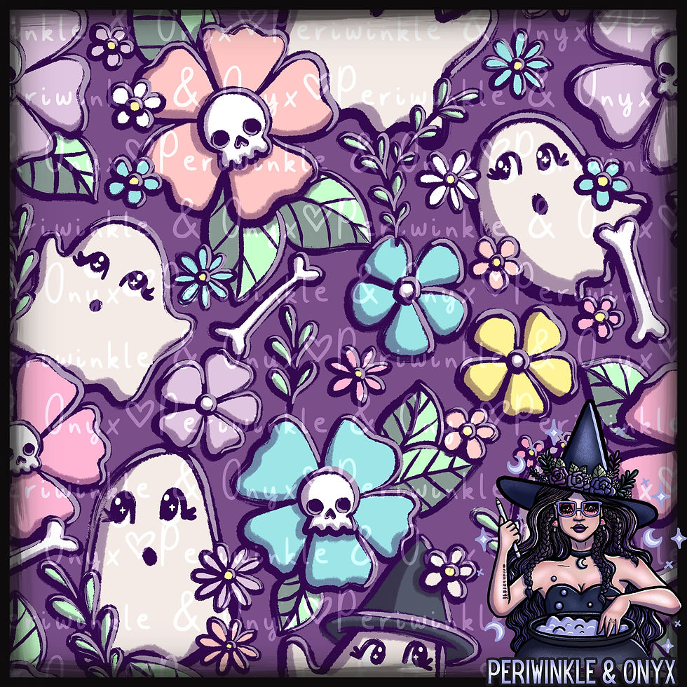 Pastel Ghosts Purple Seamless Pattern