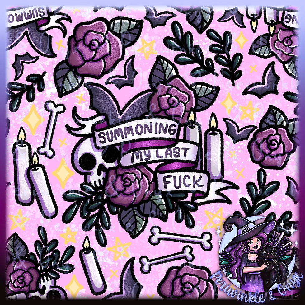 Summoning My Last F*ck Pink Seamless Pattern