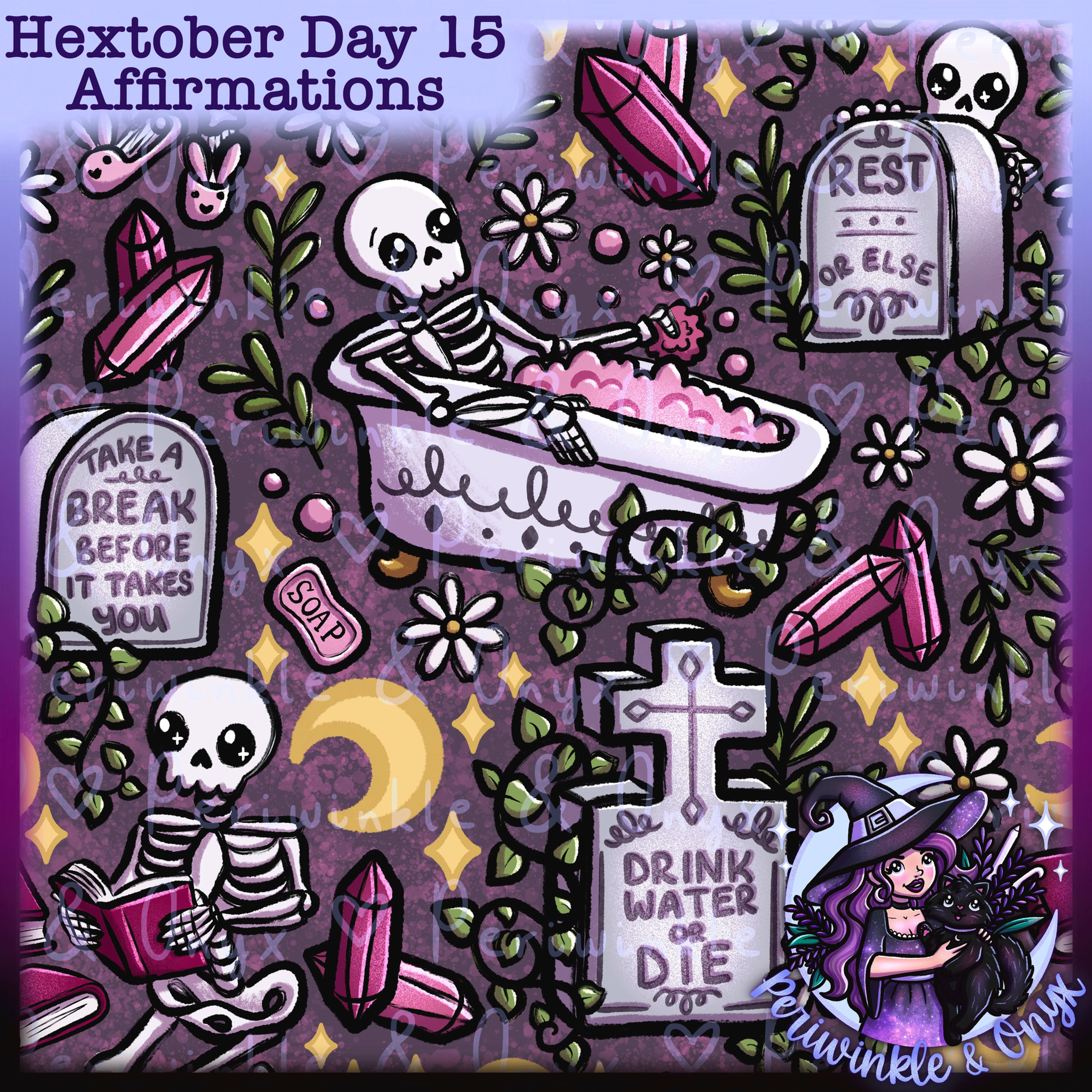 Affirmations - Hextober 2025 Seamless Pattern