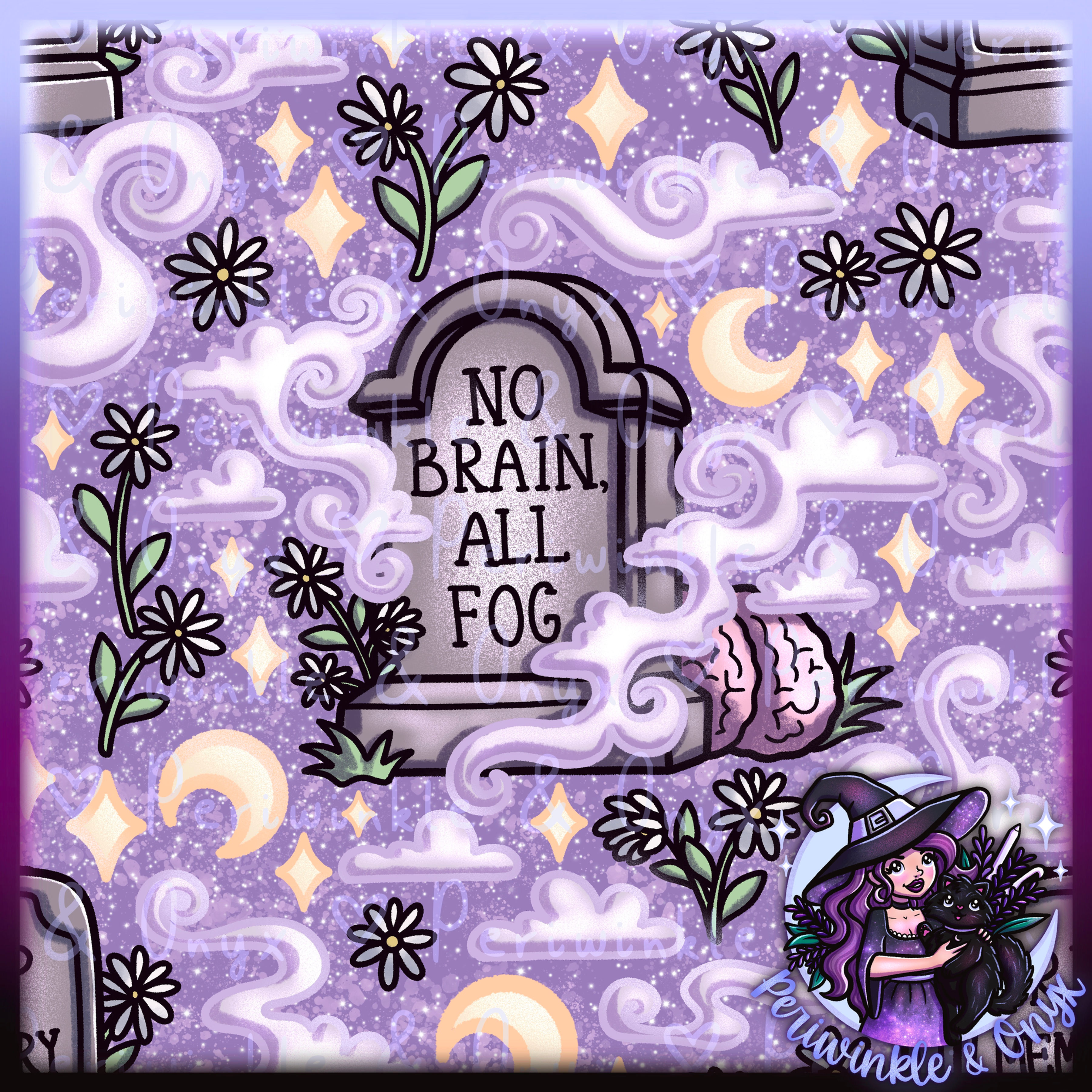 Brain Fog Purple Seamless Pattern