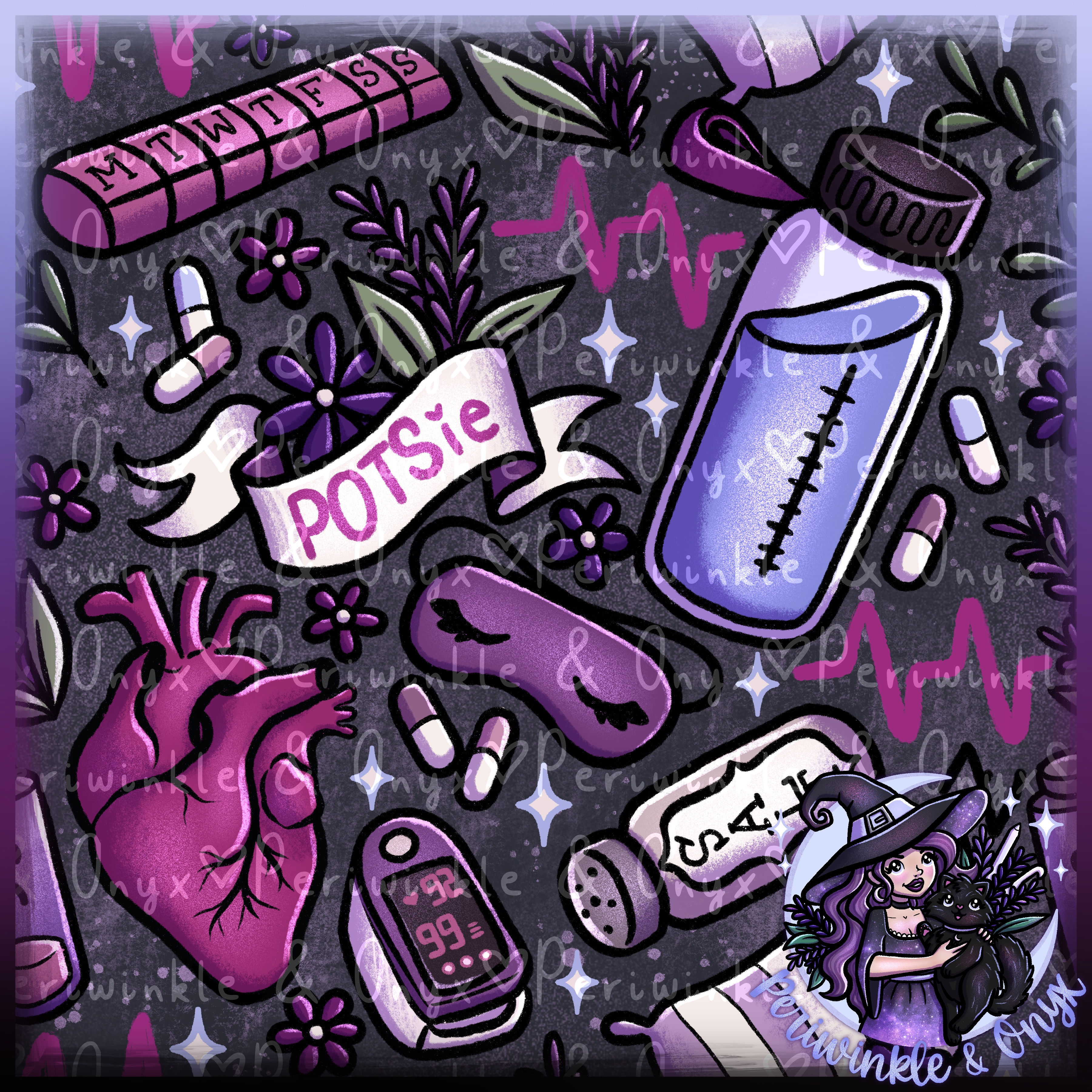 POTS Charcoal Seamless Pattern