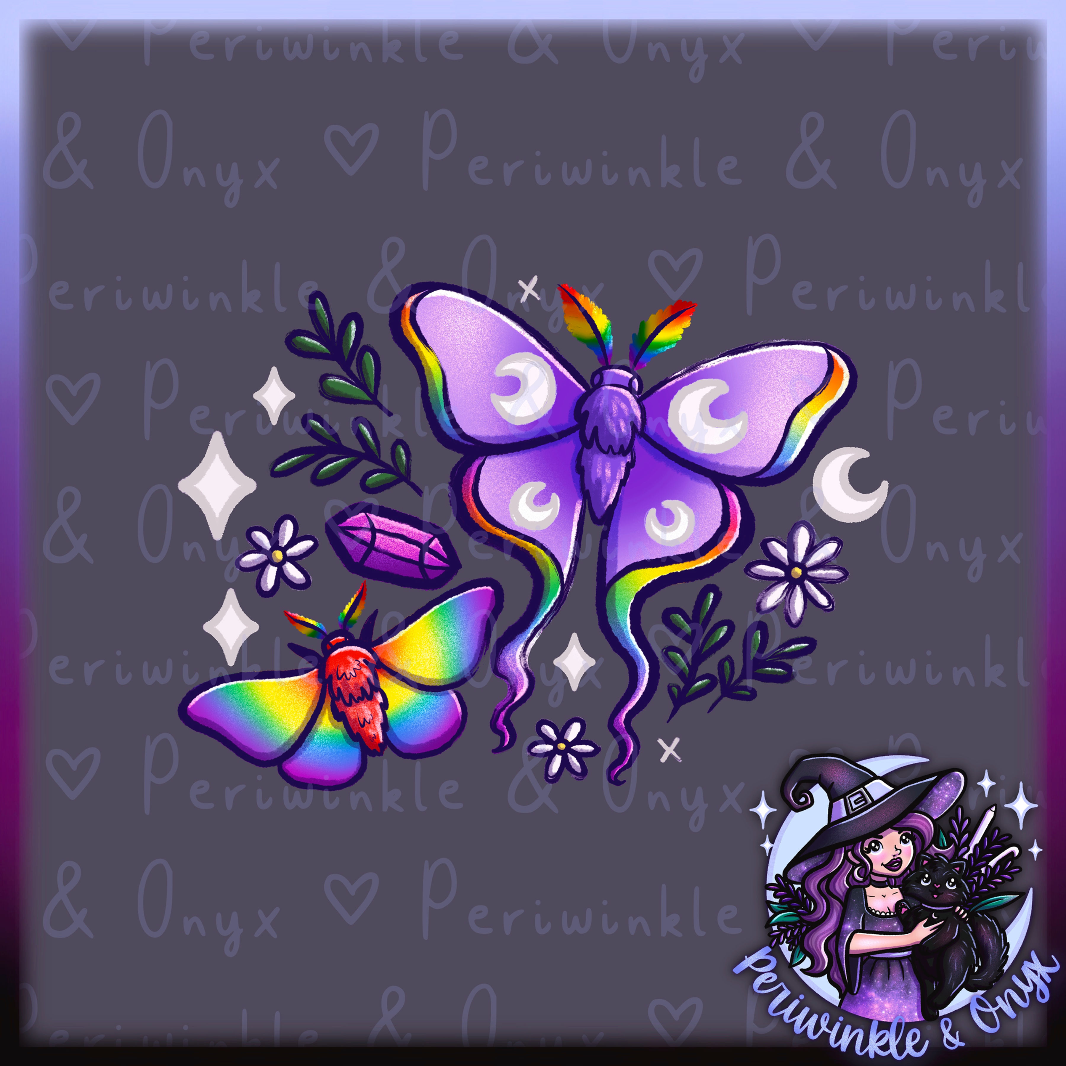 Rainbow Moths PNG