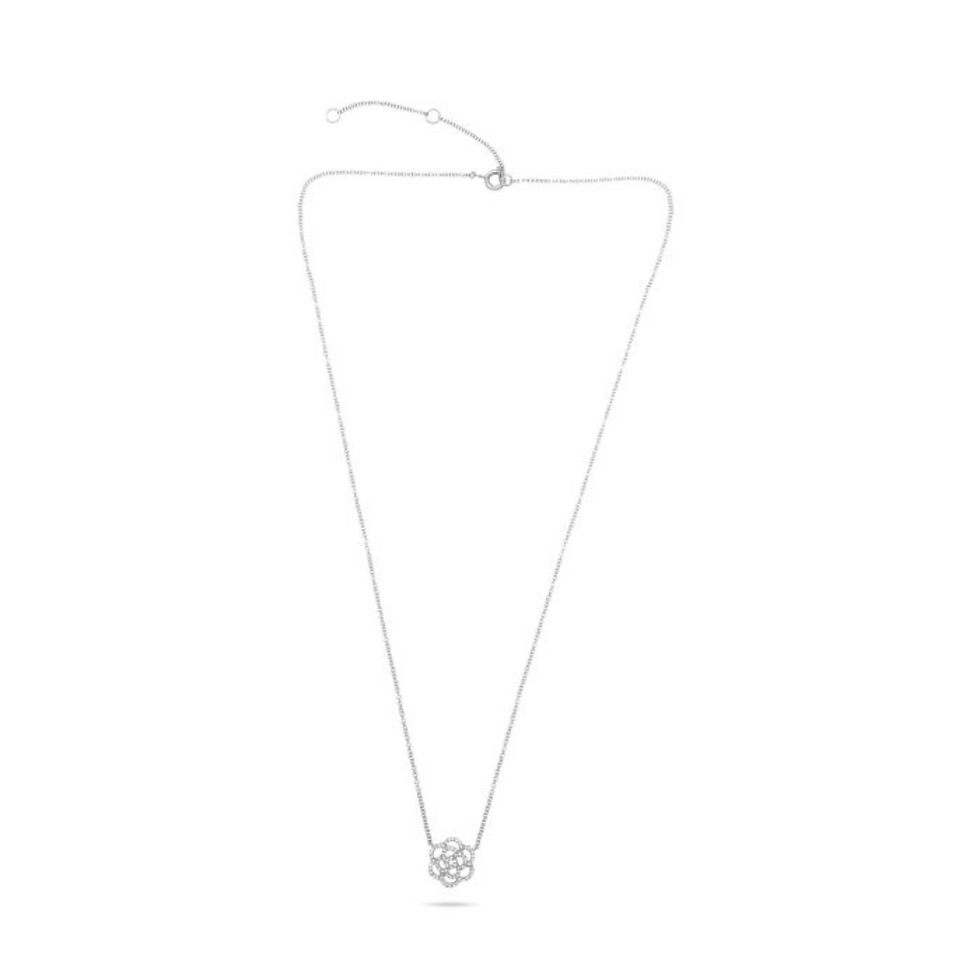 Thumbnail: Flower Diamond Pave Necklace