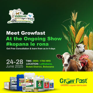 Are you in Letlhakane, Boteti District?
Come meet the Growfast team at the ongoing Voorslag Agricultural Show! 👋 #KopanaLeRona