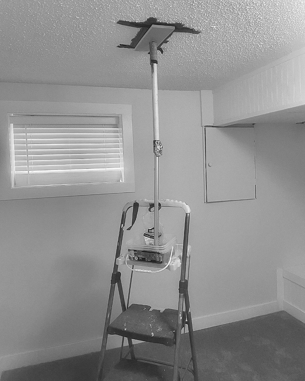 Glue and tape to hold up old school ceiling vent