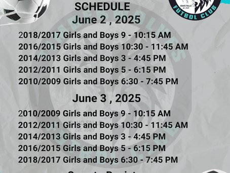 Timberwolves Tryouts 25/26 Schedule