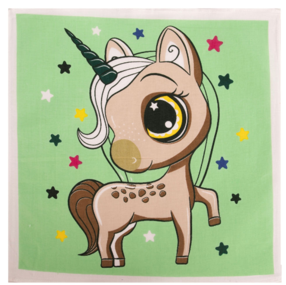 Thumbnail: Luxe kinderzakdoek Unicorn met naam geborduurd