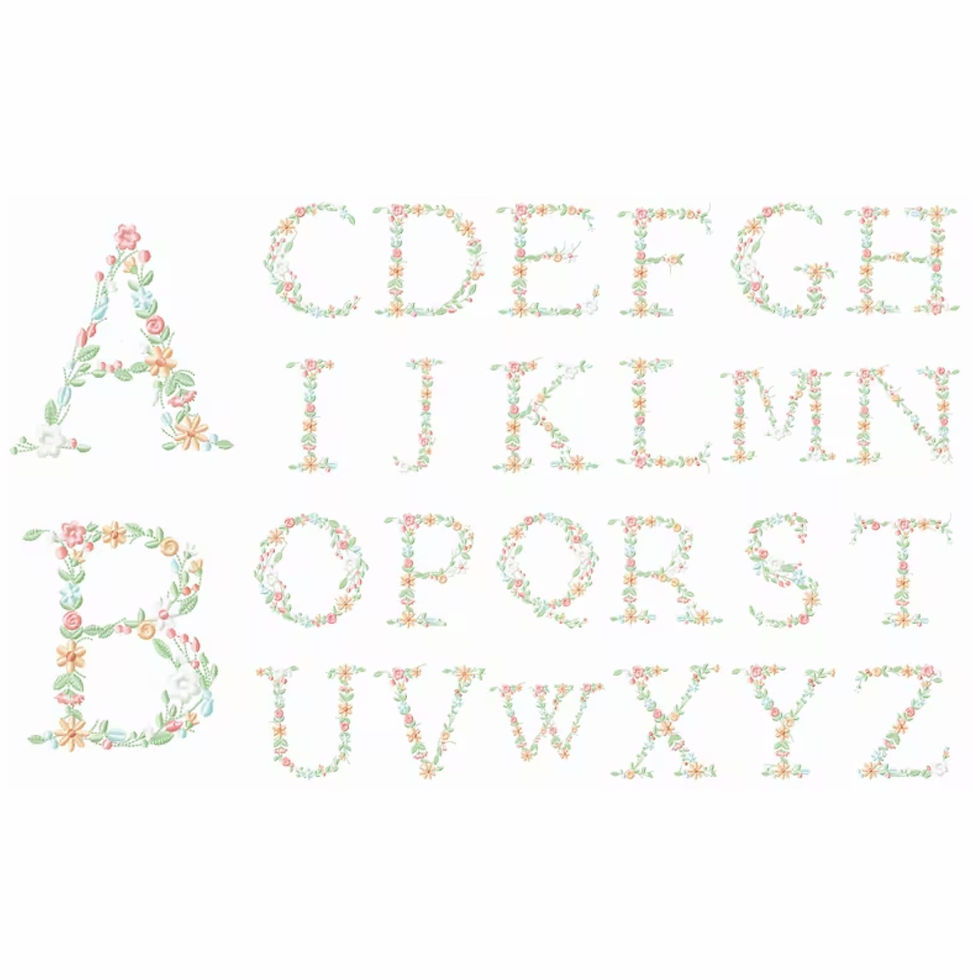 Cocktailservet met floraal monogram