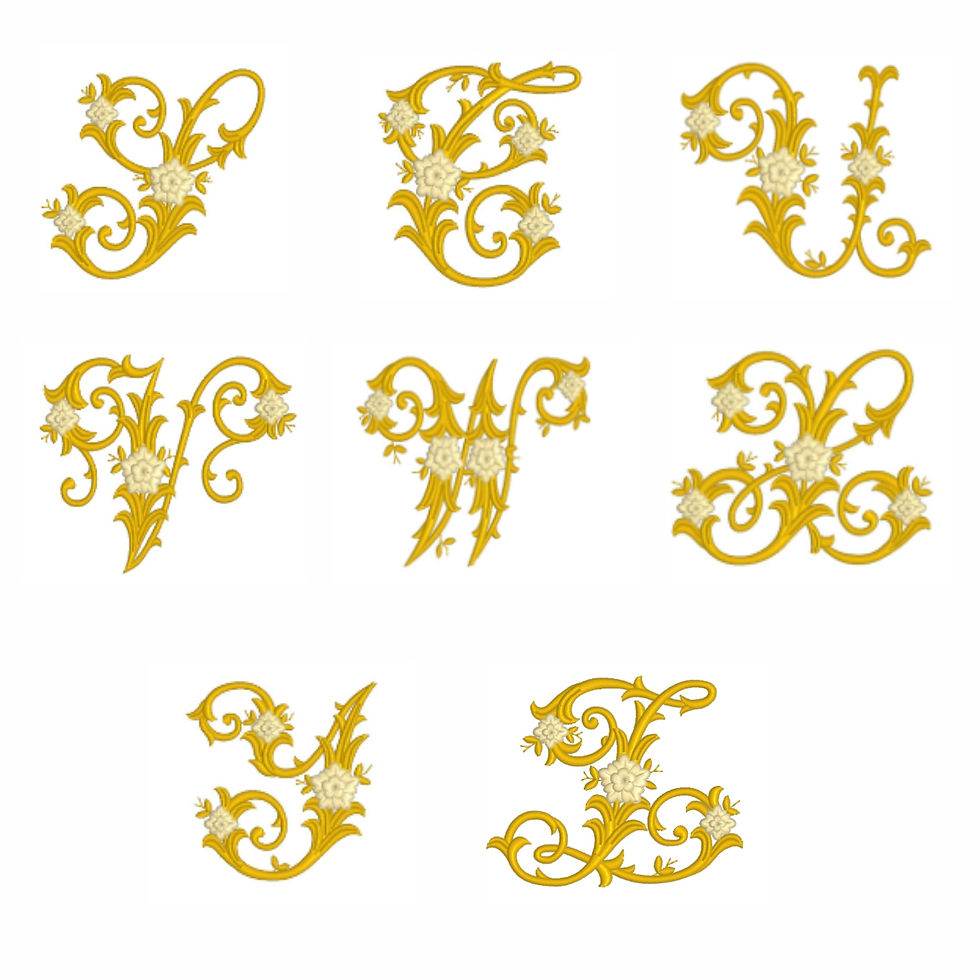 Thumbnail: Servet met monogram Victorian stijl