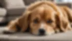 Close-up view of a relaxed dog lying down