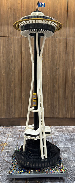 8 foot tall LEGO Space Needle made with 20,000 parts