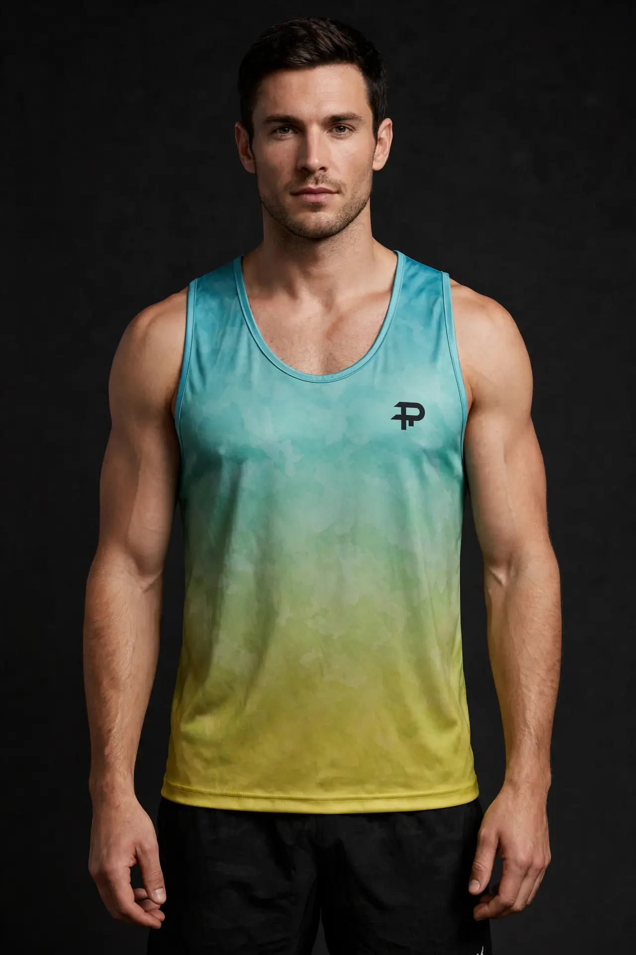 Men's turquoise & yellow Vest