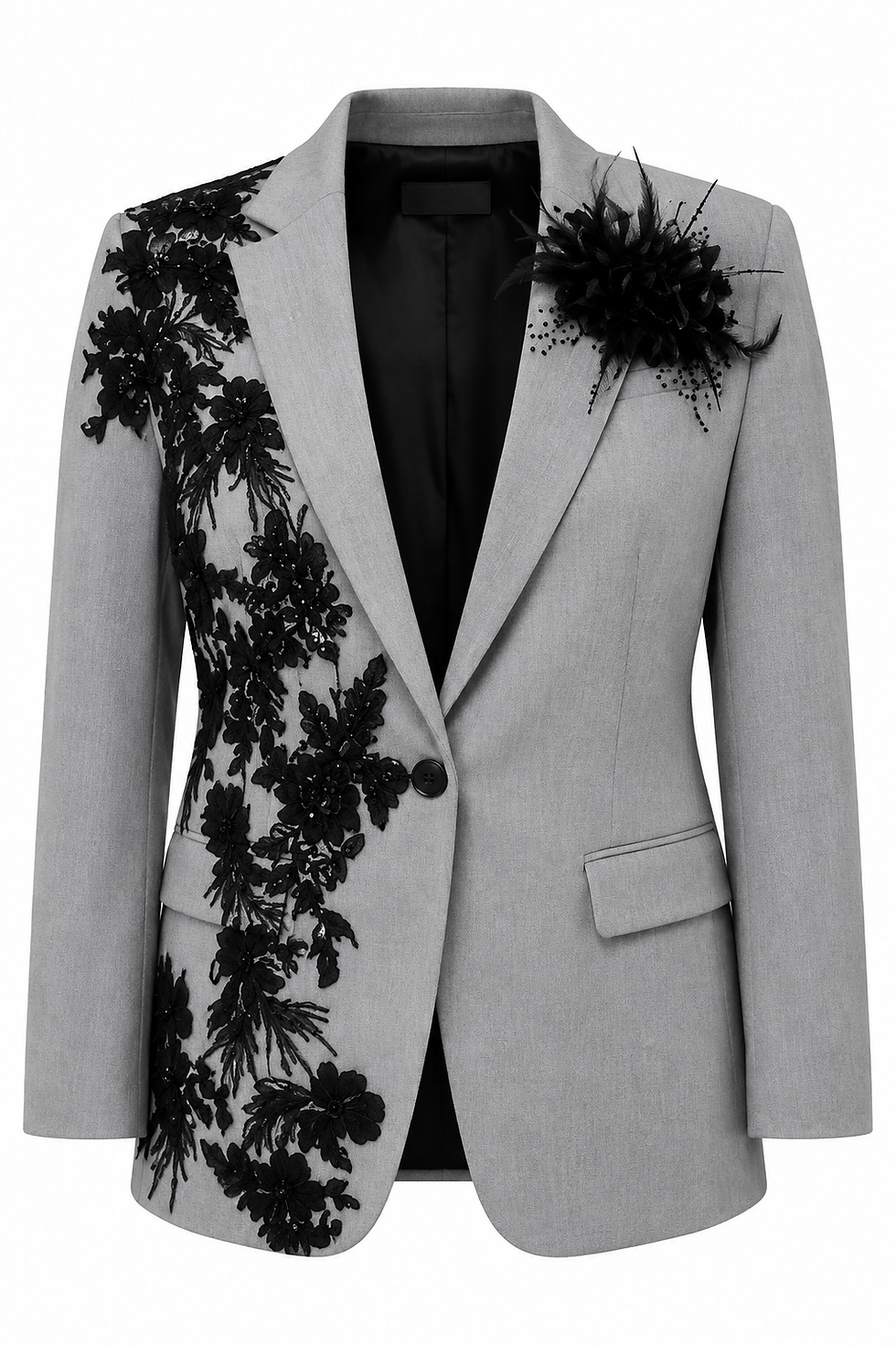 Miniatura: Floral Appliqué Statement Blazer