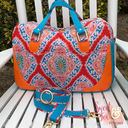 Uhoh Creations george carry-all in read and orange