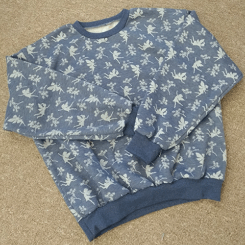 Christine's blue-grey fairy-print crew-neck sweatshirt
