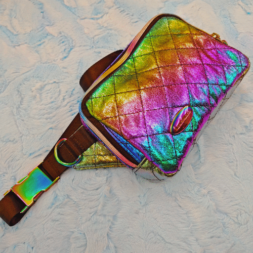 rainbow vinyl Louie waistpack hip bag