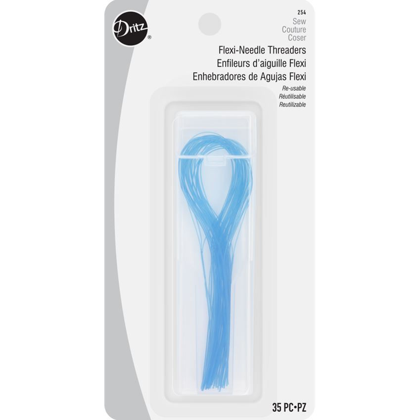 Dritz brand blue flexi threaders in retail packaging