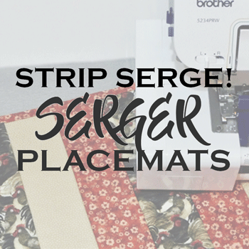 serger placemats title block overlaid on fabric strips