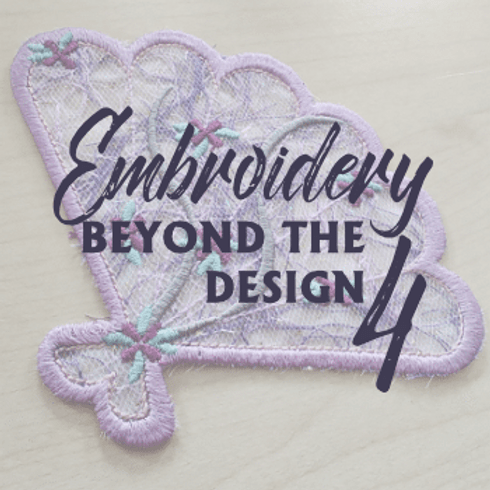 embroidered thread pizza fan design with class title