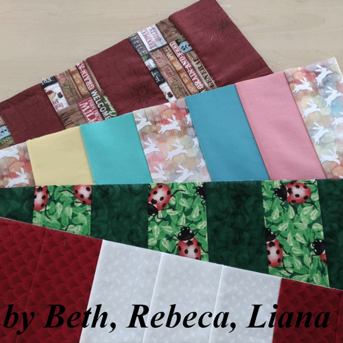 four strip-serged placemats