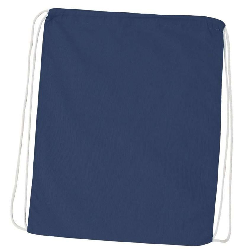Thumbnail: Q-TEES brand cinch-style sport tote in navy blue