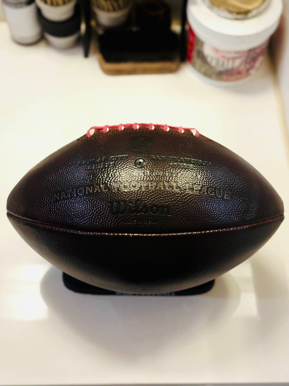 Thumbnail: Wilson “The Duke” NFL Superbowl LVIII 58 Leather Game Football-Game Used Ball