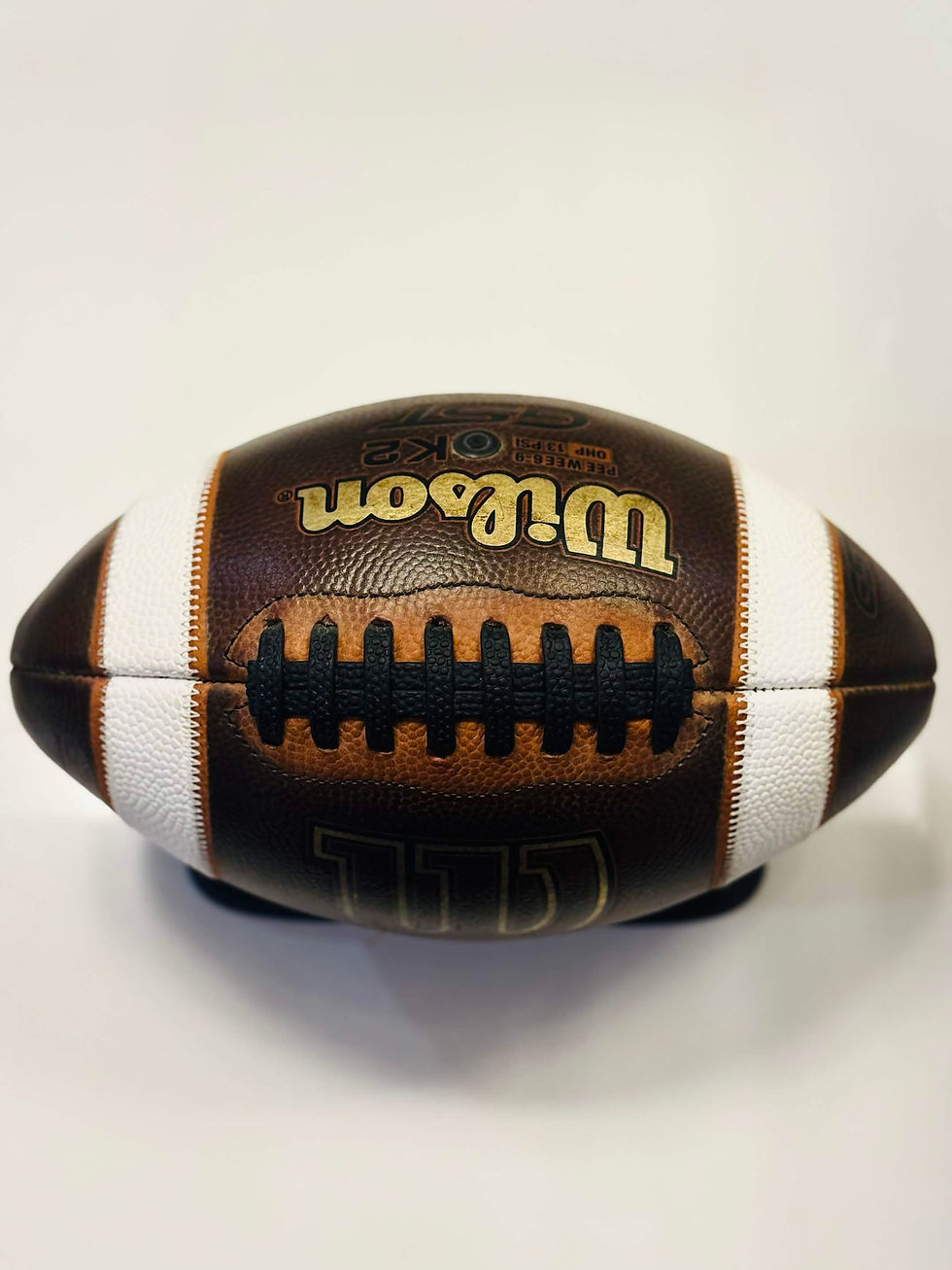 Thumbnail: Wilson GST Game Leather Football K2 Pee Wee Age 0-9-Fully Game Prepped