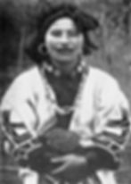 An ainu woman with a tattoo around her mouth