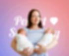 Женщина держит двоих младенцев в руках. Сзади - логотип Perfect Surrogacy