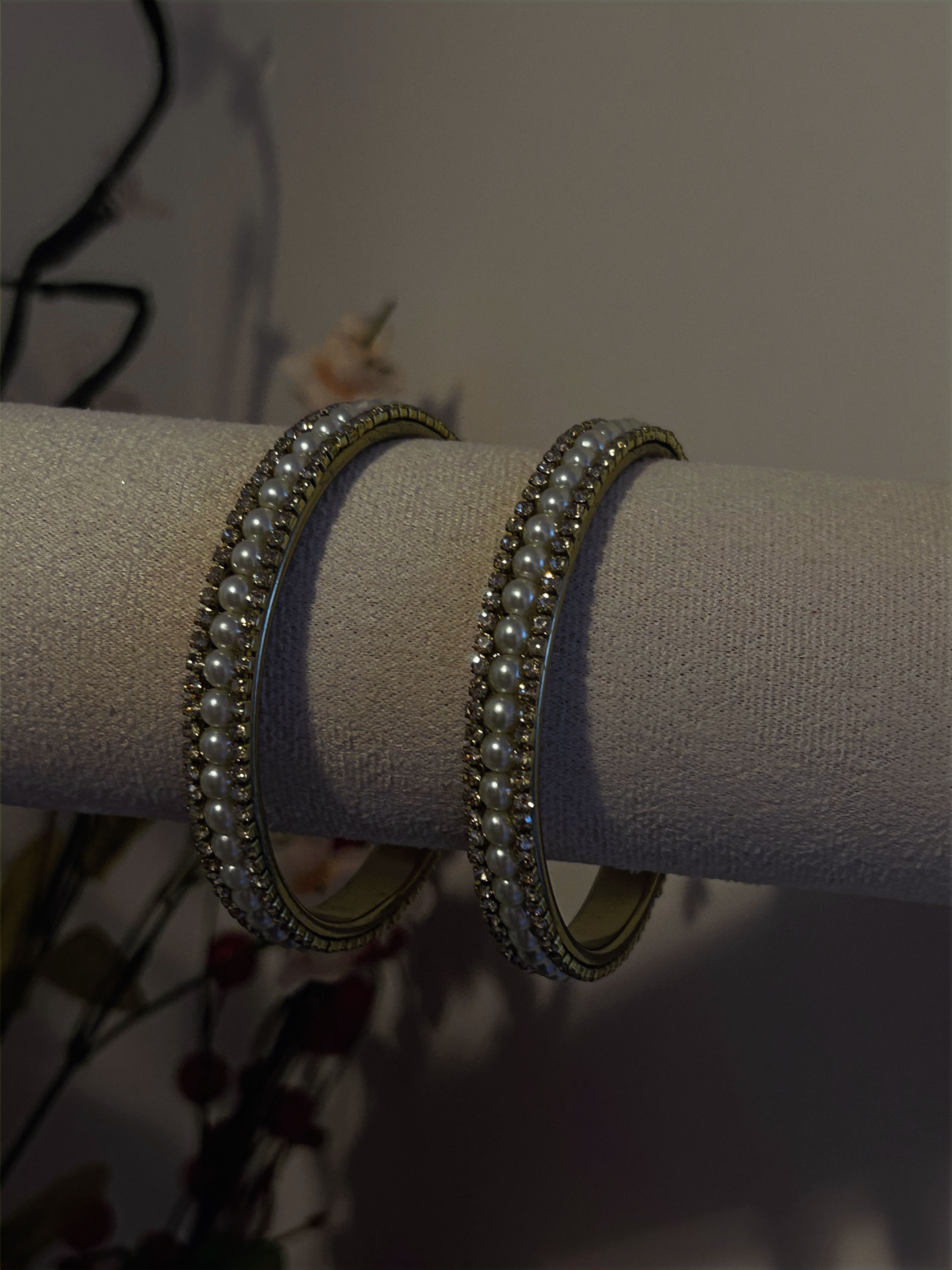 "ROHI" Rhinestone pearl kada