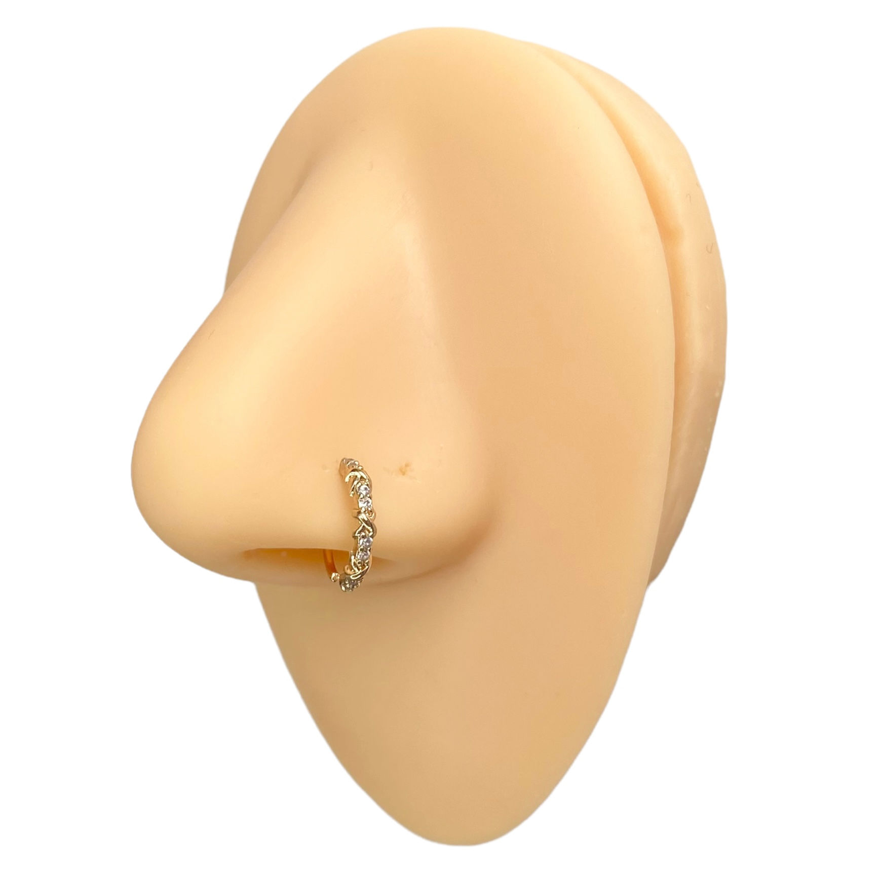 Gold Criss Cross CZ Hoop