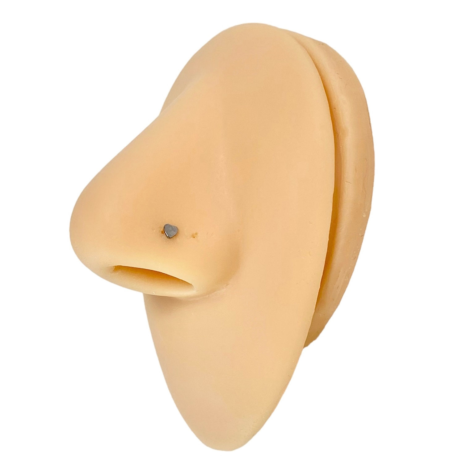 Silver Heart Nose Stud