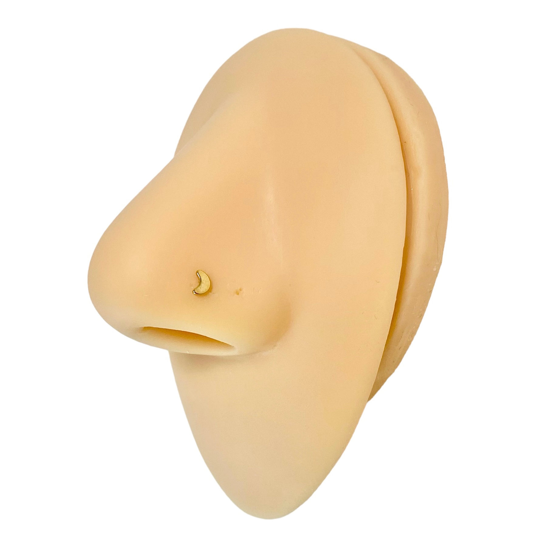 Gold Crescent Moon Nose Stud