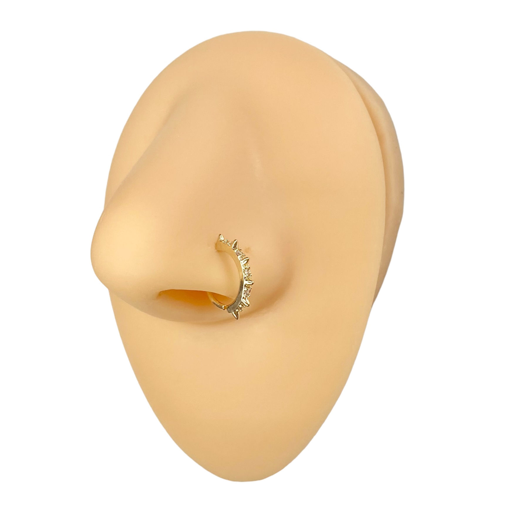 Gold Spikes CZ Lined Hoop