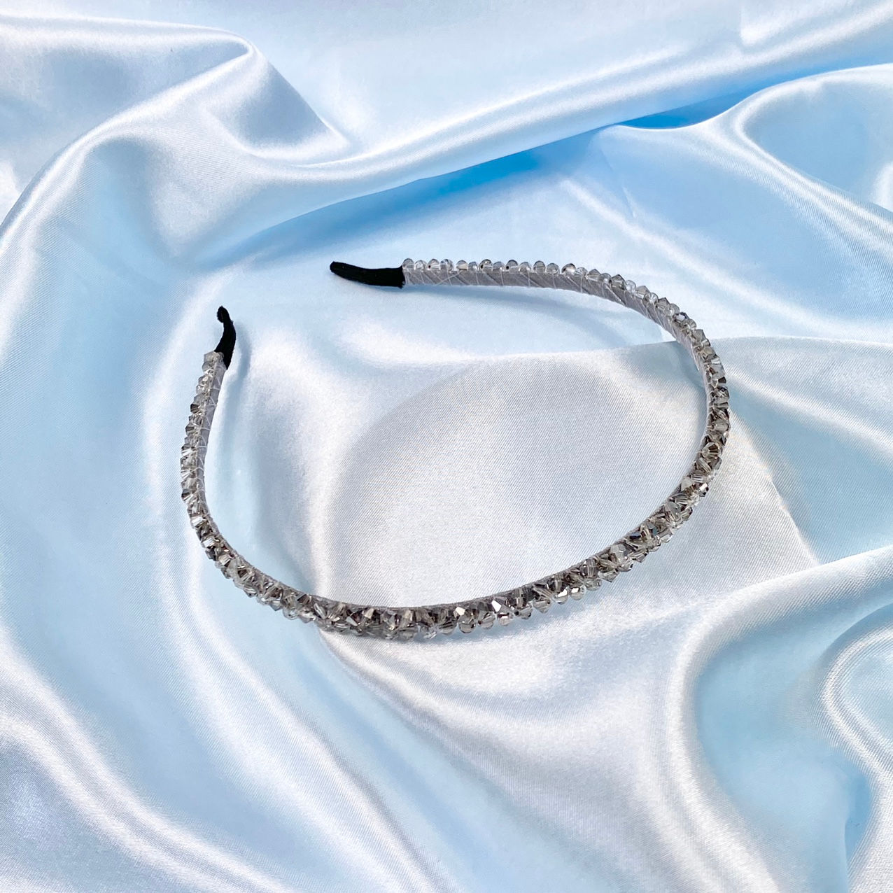Grey Thin Bead Headband