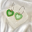 Thumbnail: Green Double Heart Hoop Earrings