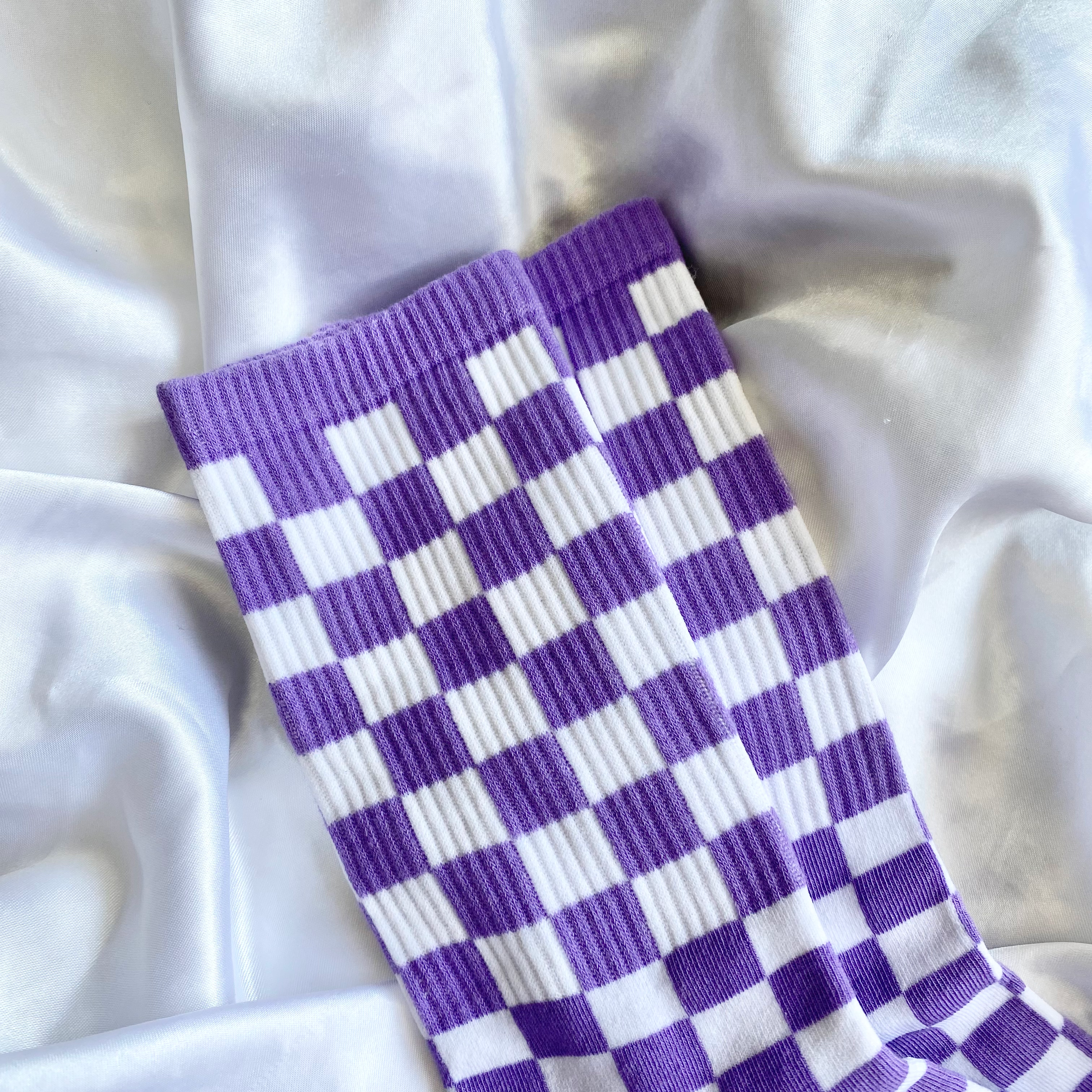 Purple Checkered Socks