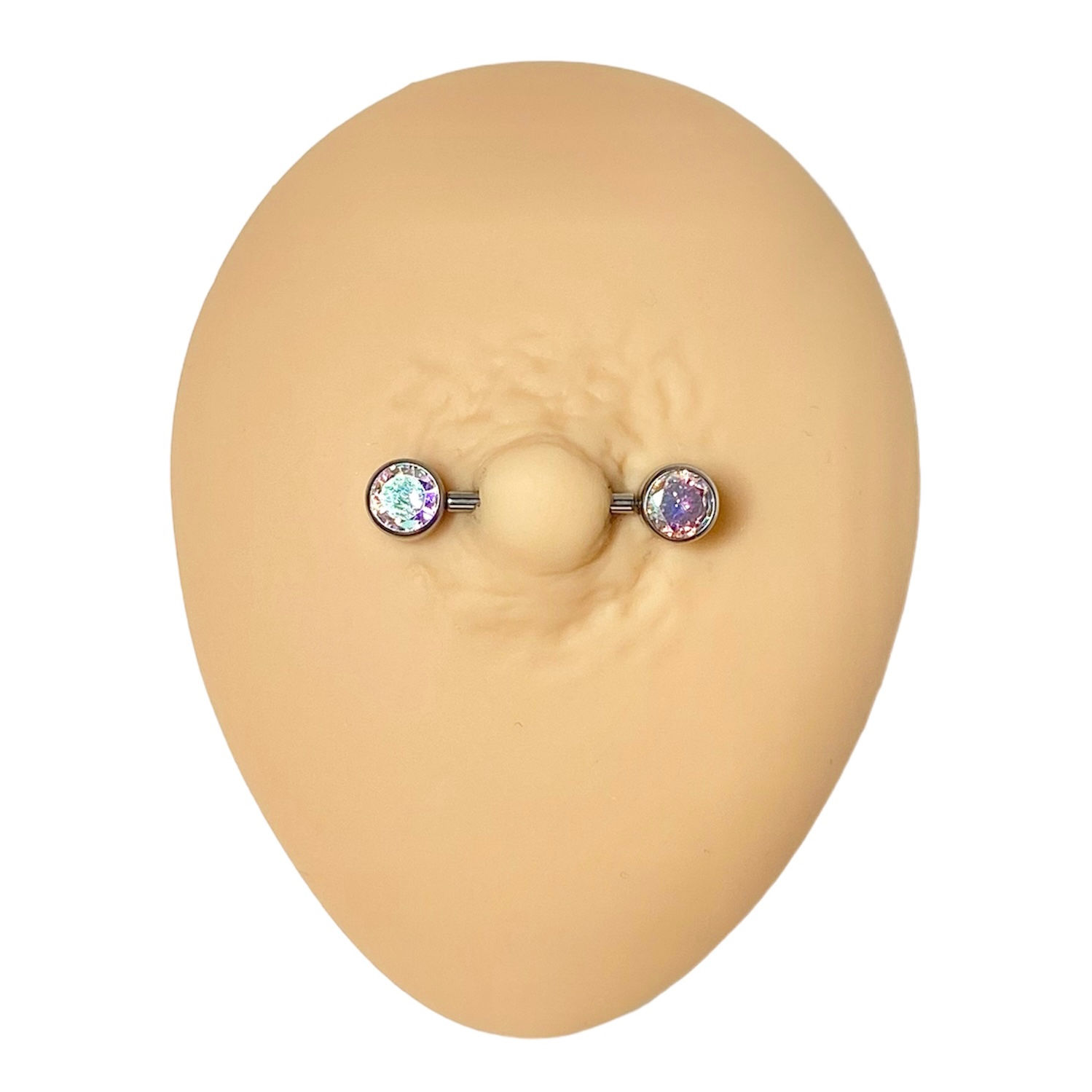 AB Cubic Zirconia Nipple Bar