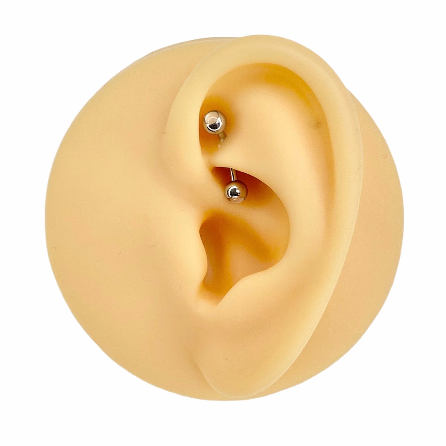 White Illuminating Double End Curved Barbell