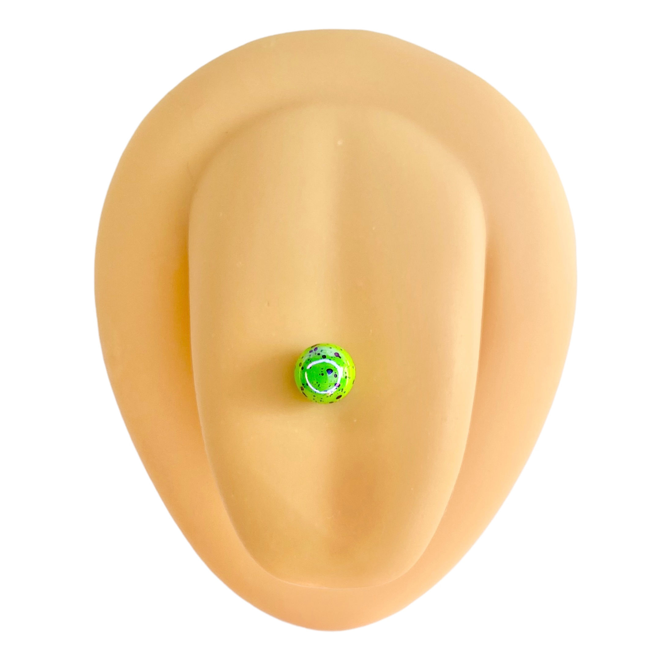 Green AB Coated Splash Effect Tongue Bar