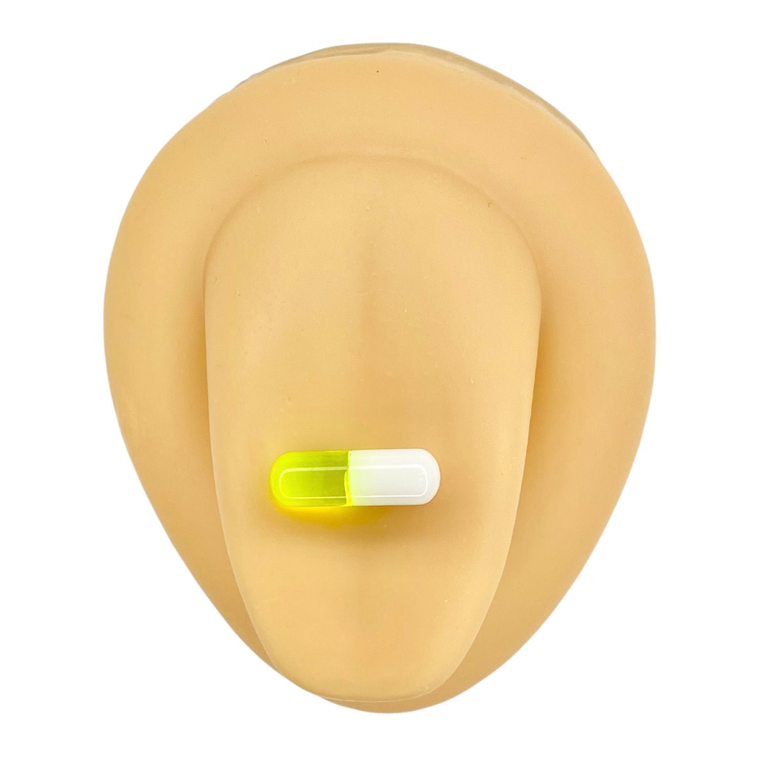 Green / Yellow Acrylic Pill Tongue Bar