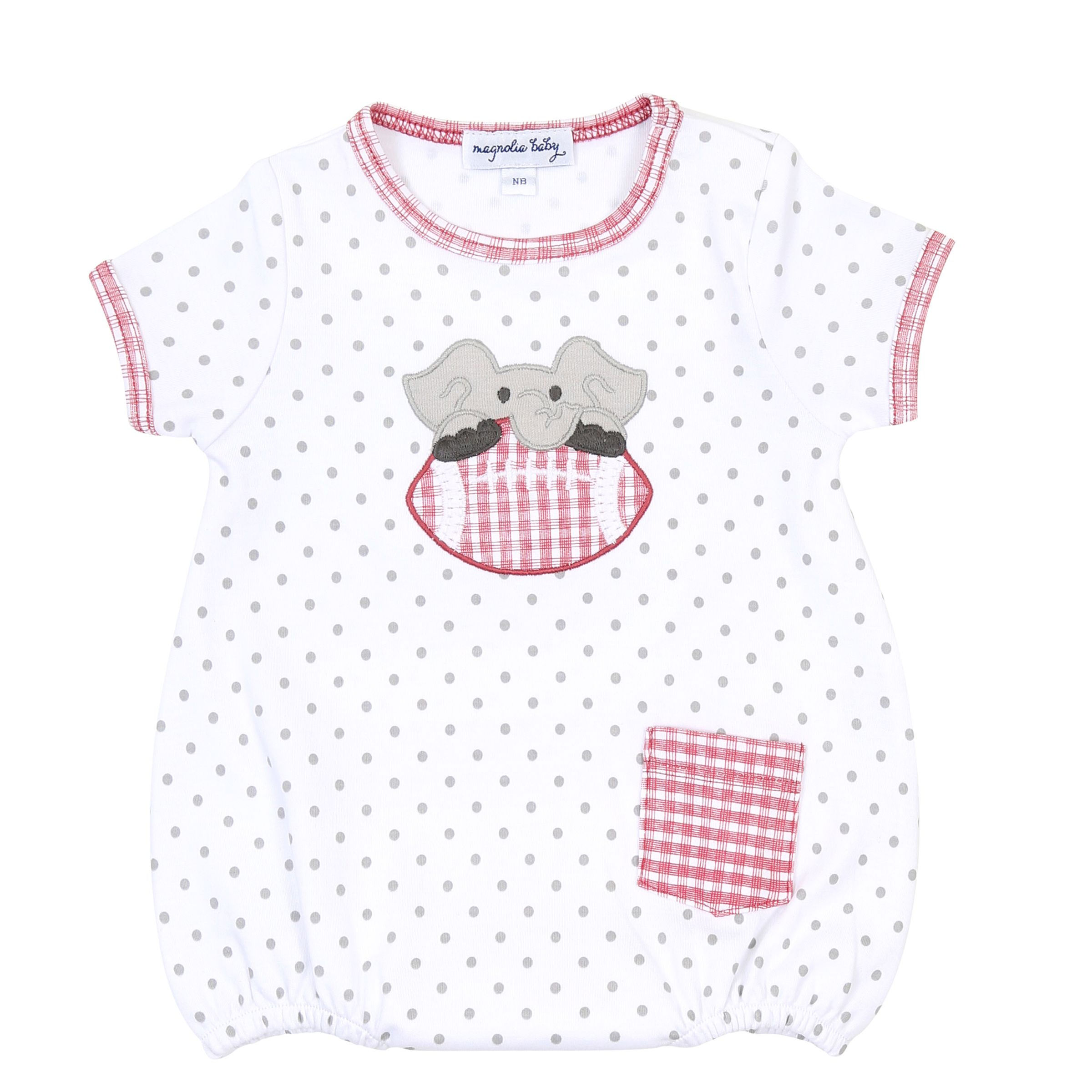 Elephant Applique Short Sleeve Bubble
