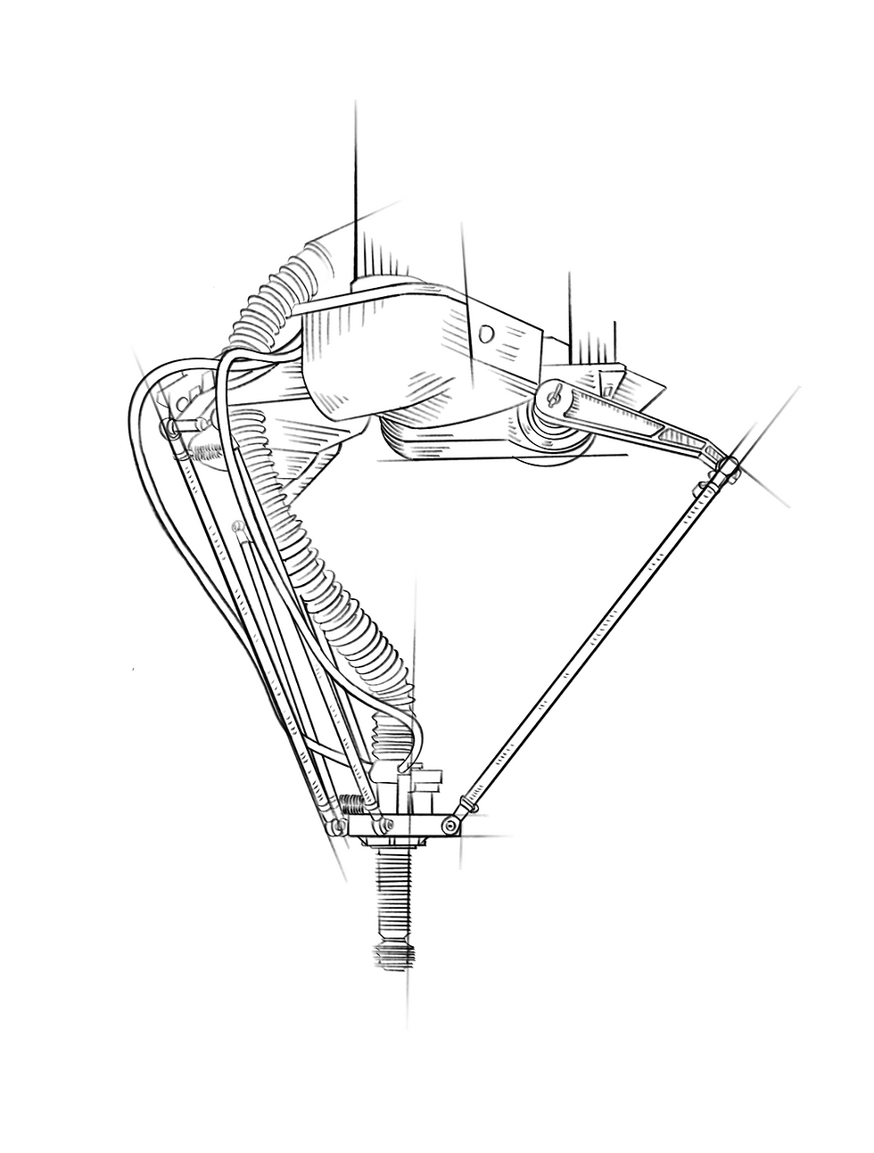 Delta robotic arm - sketch.